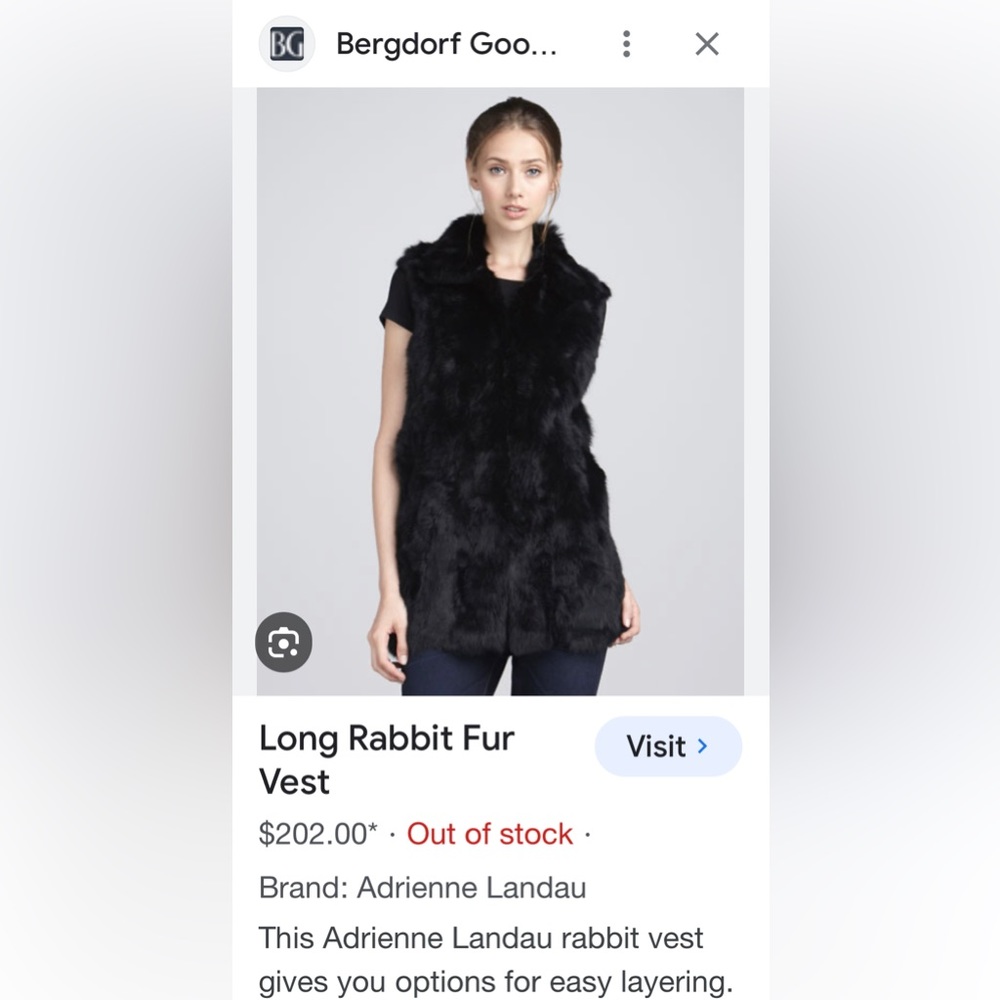 CHOCOLATE BROWN 🤎 Rabbit Fur Vest size ;medium - Picture 6 of 6